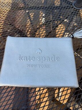 kate spade Silver metallic Wristlet Clutch